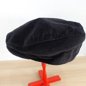 Black Flat Cap Adult Newsboy Cabbie Ivy Italian Retro Classic FASHION CAFE ITALY